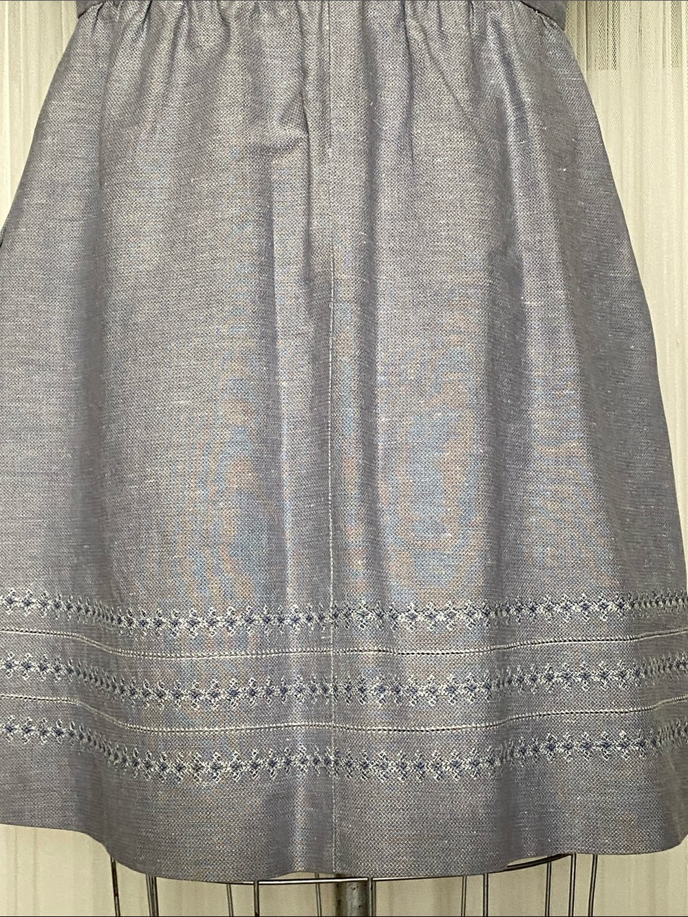 Madewell Embroidered Women Short-Sleeve Dress in Light Blue Size 10 - Picture 7 of 14